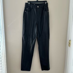 zara black leather pants